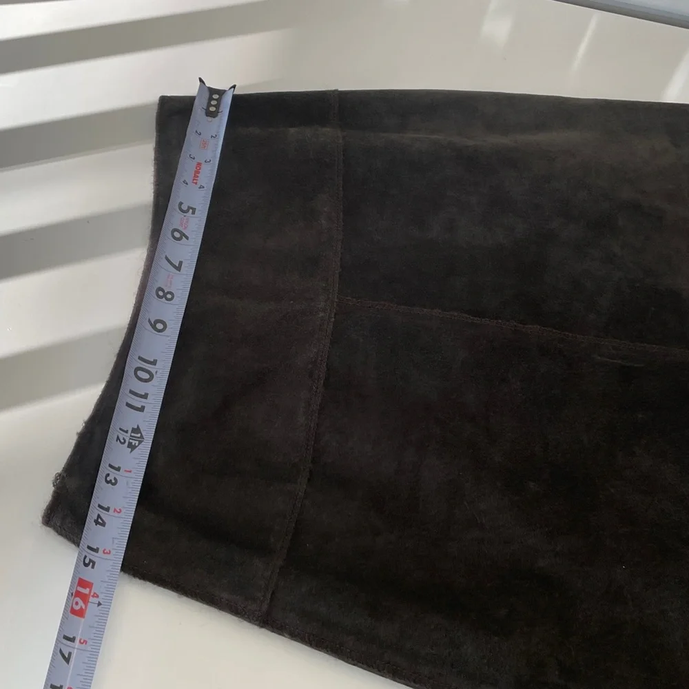 Etcetera Brown Suede Leather A-Line Skirt size 6